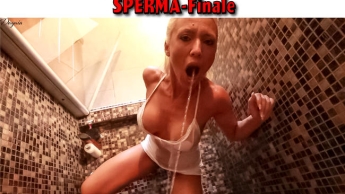 Abartig perverse XXLPiss-Dusche mit Spermafinale!