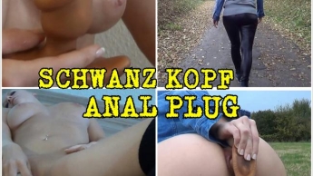 Anal Plug sprengt meinen prallen Leggings Arsch