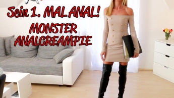 Arschfick-Entjungferung mit MONSTER Analcreampie!