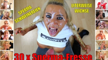 Best of! 30 x Spermaschweinereien | Literweise Wichse in die Fickfresse!