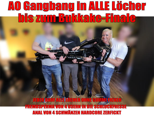 Bukkake Finale nach Hardcore 3Loch-Gangbang!