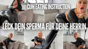 CEI für Sklaven | Leck dein eigenes Sperma für deine Herrin