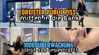 Dreister PUBLIC PISS in die Bank | Bleibt das unbestraft?