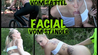 FICKARSCH im Sattel – Outdoor QUICKIE mit krassem FACIAL