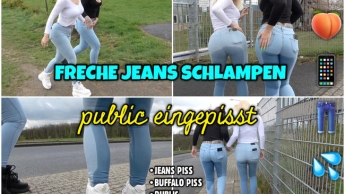 Freche JEANS Schlampen | Public EINGEPISST