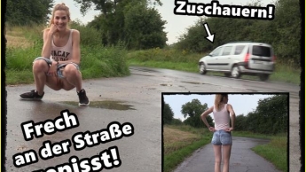 Frecher Public Piss neben der Straße!