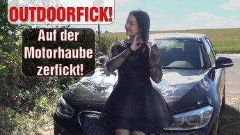 HEFTIGER OUTDOORFICK! Auf der Motorhaube zerfickt!