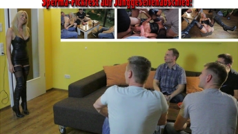 Hobbyhure im Gangbang ******! Sperma-Fickfest auf Junggesellenabschied!