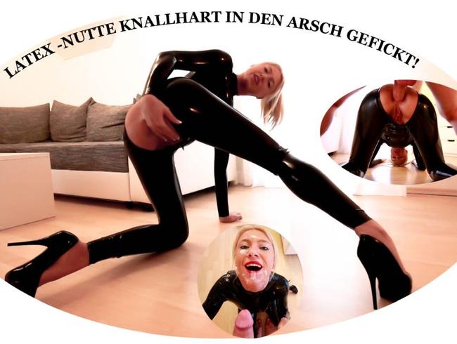 Latexhure bekommt Arschfotzensprengung bis zur Spermaexplosion! A2M