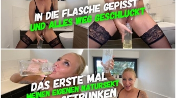 Mein erstes Mal den eigenen NS getrunken | In die Flasche gepisst und alles weg geschluckt