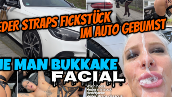 One Man BUKKAKE FACIAL | Leder Straps FICKSTÜCK im Auto gebumst