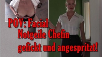 POV: Facial! Notgeile Chefin gefickt und angespritzt!