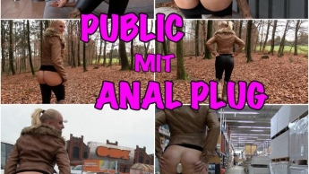 PUBLIC Anal Plug Wahnsinn mit enger Leggings