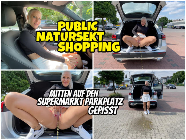 PUBLIC Natursekt Shopping | Mitten auf den Supermarkt Parkplatz gepisst