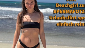 Vom Beachgirl zu SPERMAFOTZE! Urlaubsflirt spritzt einfach rein!