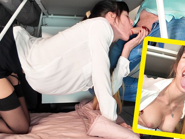 Der Alltag einer Büroschlampe! Blasen bis der Chef kommt!