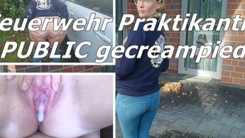 Feuerwehr Praktikantin public gefickt + gratis BONUS VIDEO